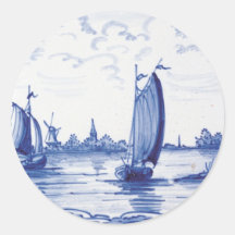 Dutch traditional blue tile stickers