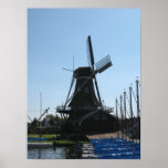 Dutch Windmill Silhouette Photo Poster Art Print