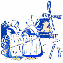 Dutch Women At Windmill Photo Sculptures
