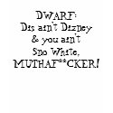 DWARF:Dis ain't Dizney& you ain'tSno WhiteMUTHA... t-shirts