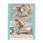 Dwarves with Sacks of Gold Vintage New Year Postcards