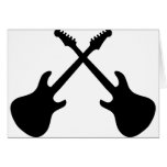 E Guitars Crossed Greeting Cards
