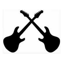 E Guitars Crossed Post Card