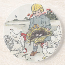 E is an egg drink coaster