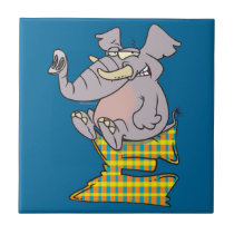 E is for elephant abc letter cartoon ceramic tile