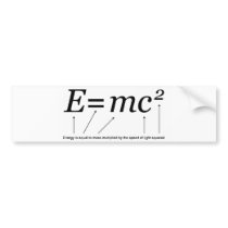 E=MC2 Einstein's Theory of Relativity Bumper Sticker