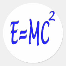 E = MC 2 (blue) Round Stickers