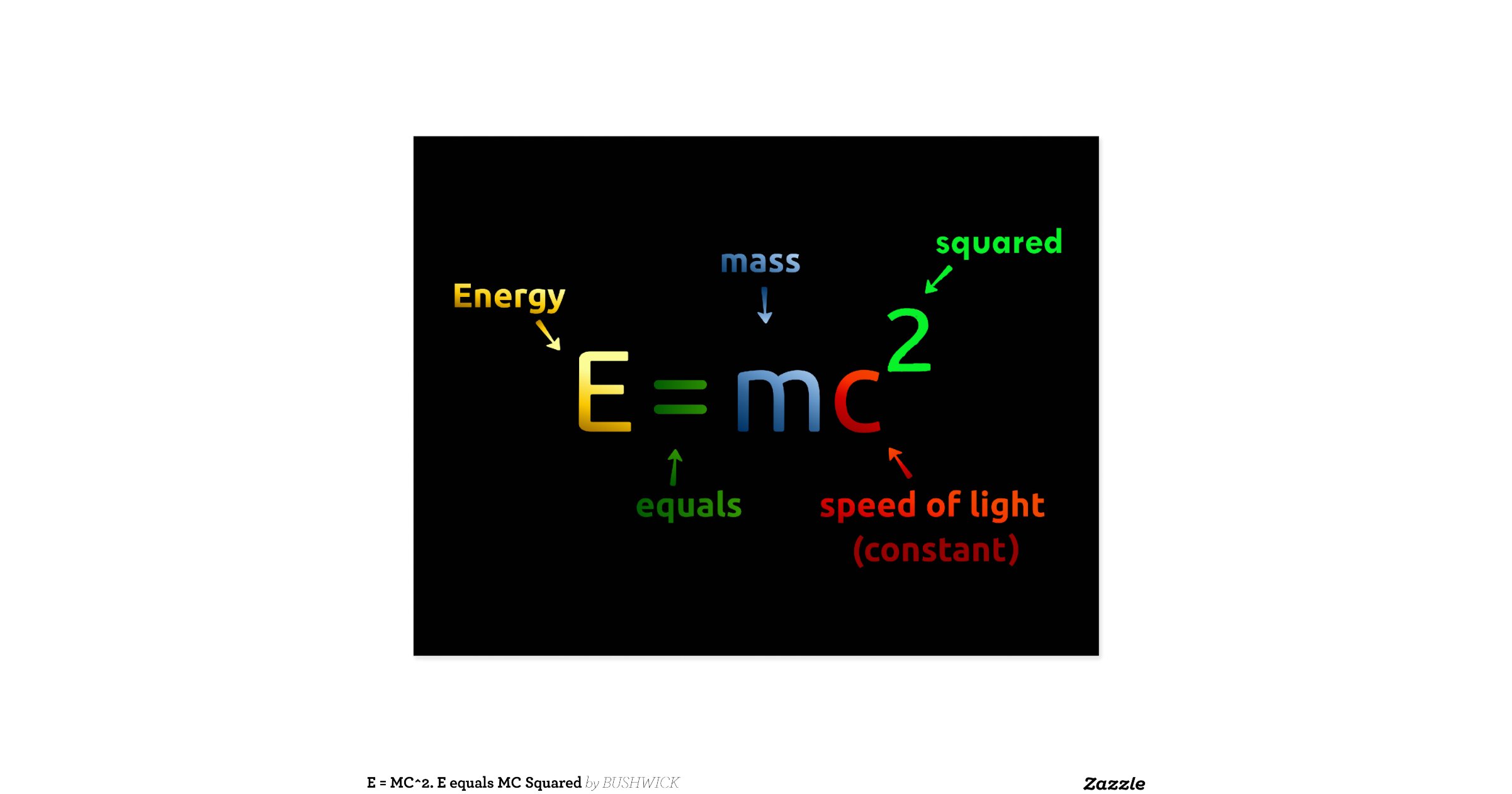 MC^2. E equals MC Squared Postcard | Zazzle