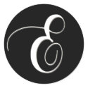 E monogram - elegant black and white stickers