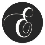 E monogram - elegant black and white stickers