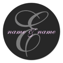 E monogram label sticker