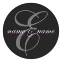 E monogram label stickers