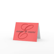 "E" monogram note card - personalise first names