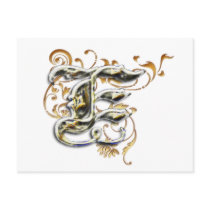 E monogram postcard