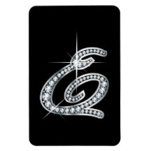 E script "Diamond Bling" Rectangular Magnets
