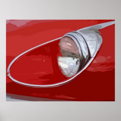 E-TYPE JAGUAR HEADLIGHT Posters