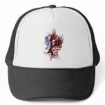 Eagle and American Flag Tattoo Illustration Style hats