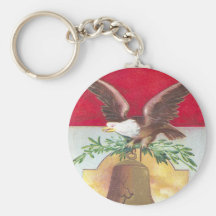 Eagle and Liberty Bell Fourth of July Keychain