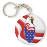 Eagle Flag Banner Key Chains