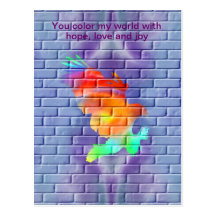 Eagle graffiti on brick wall post card