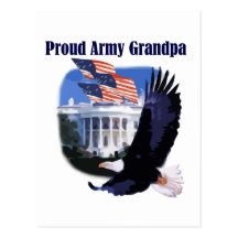 Eagle Proud Army Grandpa Tshirts and Gifts Post Cards