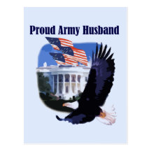 Eagle Proud Army Husband Tshirts and Gifts Post Card