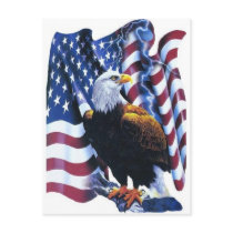 Eagle with American flag Postcards