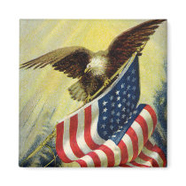 Eagle with Flag Refrigerator Magnets