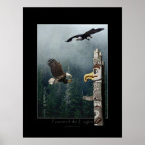 Eagles, Forest & Totem-Pole Art Poster