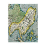 Early 16th Century Map of Asia Post Cards