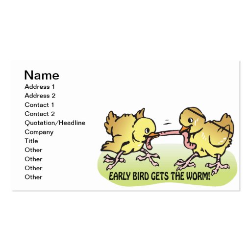 Early Bird Gets The Worm Business Card Templates