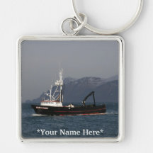 Early Dawn, Crab Boat in Dutch Harbour, AK Key Chain