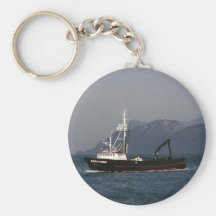 Early Dawn, Crab Boat in Dutch Harbour, AK Key Chains