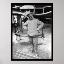 Early French Aviator and His Aeroplane 1907