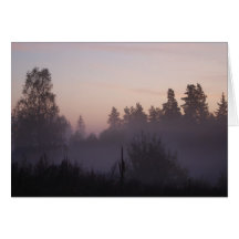 Early morning mist greeting cards