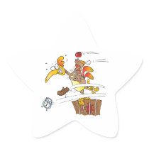 early morning rooster attack sticker