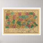 Early Pennsylvania Railroad Map 1829 posters