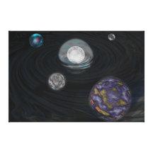 Early Solar System Stretched Canvas Print