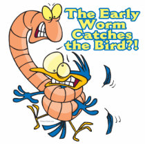 early worm catches the bird funny cartoon photo cutouts