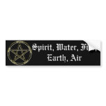 Earth, Air & Fire Pentagram Bumper Sticker bumper stickers