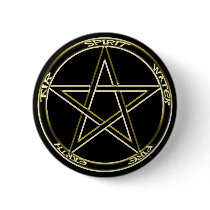 Earth, Air & Fire Pentagram Button