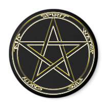Earth, Air & Fire Pentagram Magnet