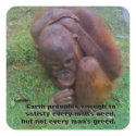 Earth and Greed Motivational Quote stickers