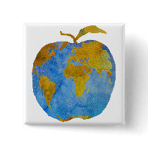 Earth Apple Pinback Button