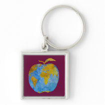 Earth Apple Keychain