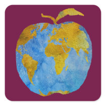 Earth Apple Square Sticker