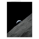 Earth Crescent Rising above Moon's Surface Greeting Card