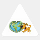 Earth Day and Pumpkin Triangle Stickers