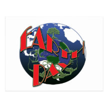 Earth day awareness, promotional postcards