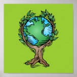 Earth Day Earth Tree Poster